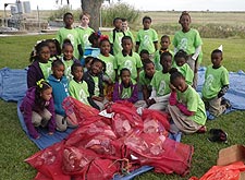 Photo: Fourth graders from Upper Pointe Coupee Elementary with their collected marine debris.